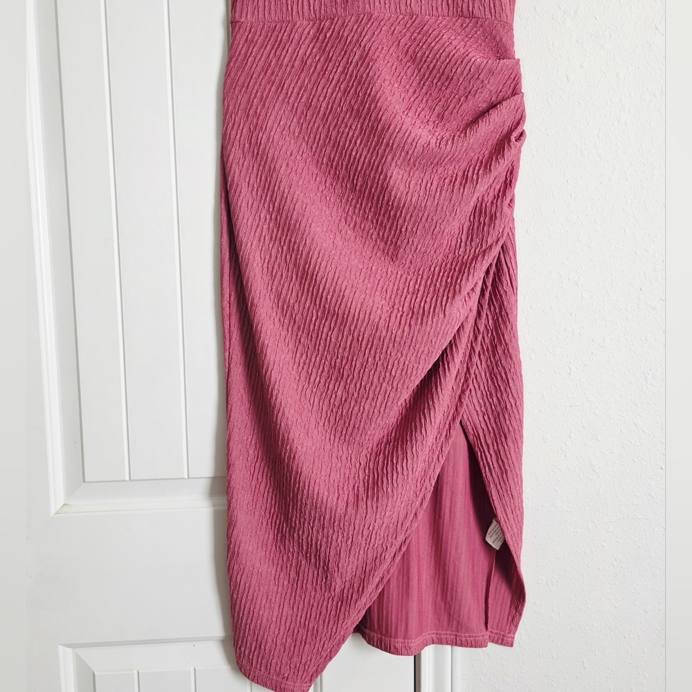 Women Sleeveless Ruched Bodycon Cocktail Party Dress Rose Pink Medium - Picture 6 of 9